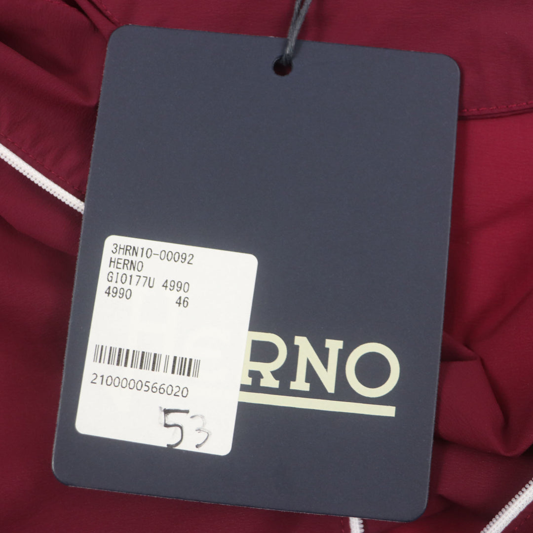 Pristine Herno Best AIR-TECH Hooded Mesh Zip-Up Gilet Red Nylon mens 46 GI0177U