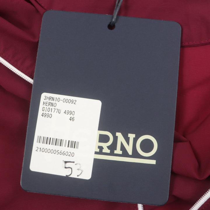 Pristine Herno Best AIR-TECH Hooded Mesh Zip-Up Gilet Red Nylon mens 46 GI0177U