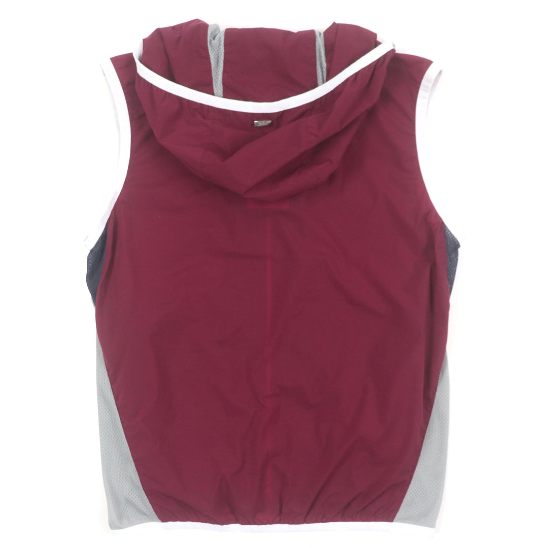 Pristine Herno Best AIR-TECH Hooded Mesh Zip-Up Gilet Red Nylon mens 46 GI0177U