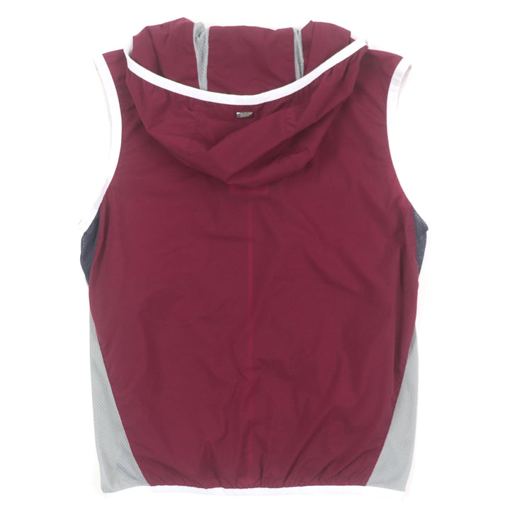 Pristine Herno Best AIR-TECH Hooded Mesh Zip-Up Gilet Red Nylon mens 46 GI0177U
