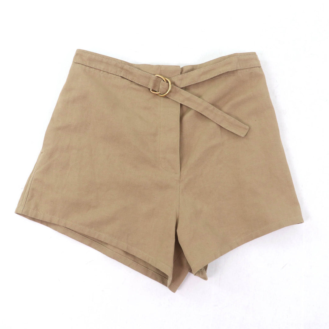 Excellent PRADA Shorts Belt design Brown cotton Women 36 P279H