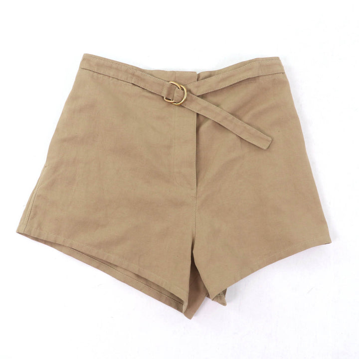 Excellent PRADA Shorts Belt design Brown cotton Women 36 P279H