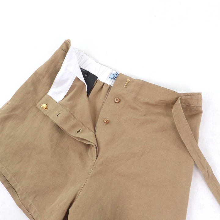 Excellent PRADA Shorts Belt design Brown cotton Women 36 P279H