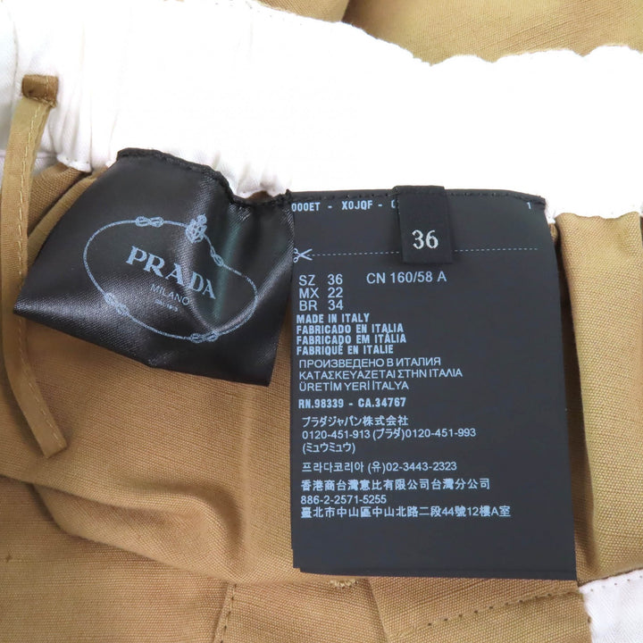 Excellent PRADA Shorts Belt design Brown cotton Women 36 P279H