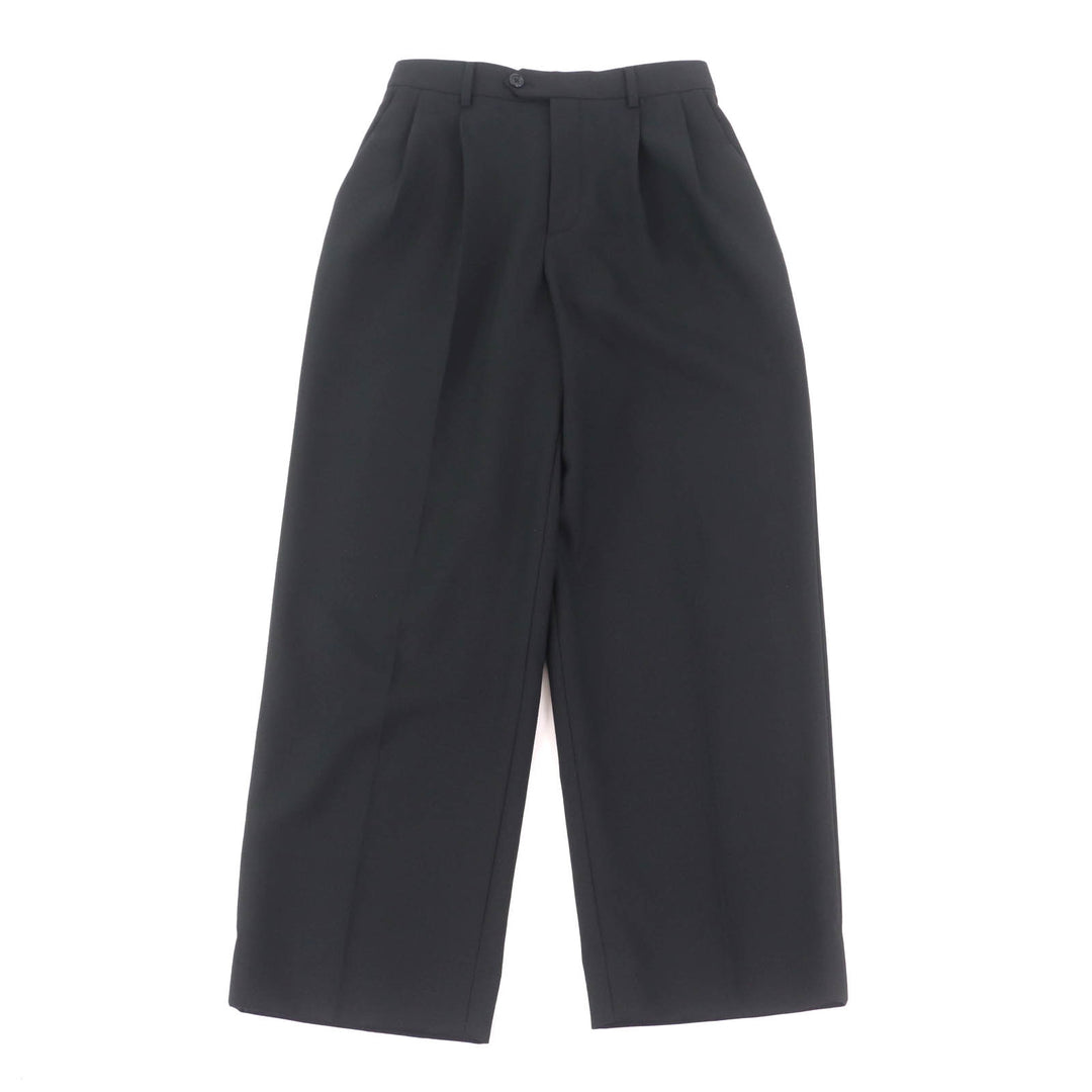 Excellent CELINE slacks Center press two-pleat wide pants black wool Women 34