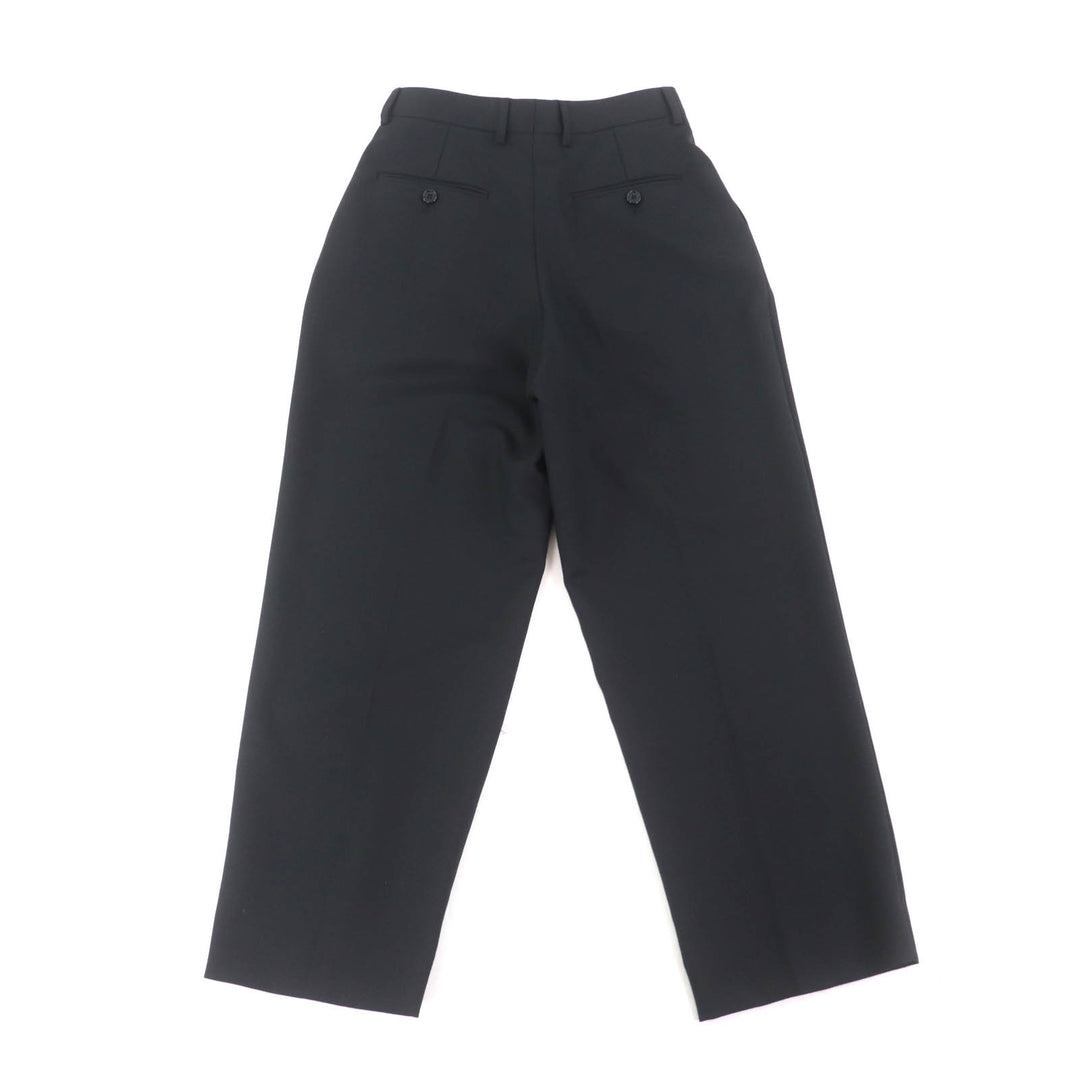Excellent CELINE slacks Center press two-pleat wide pants black wool Women 34