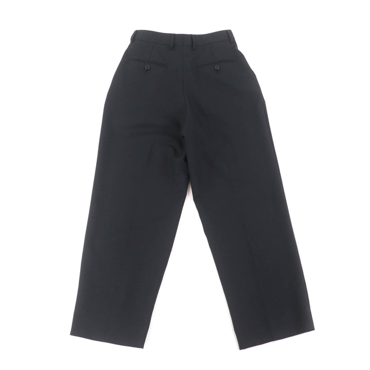 Excellent CELINE slacks Center press two-pleat wide pants black wool Women 34