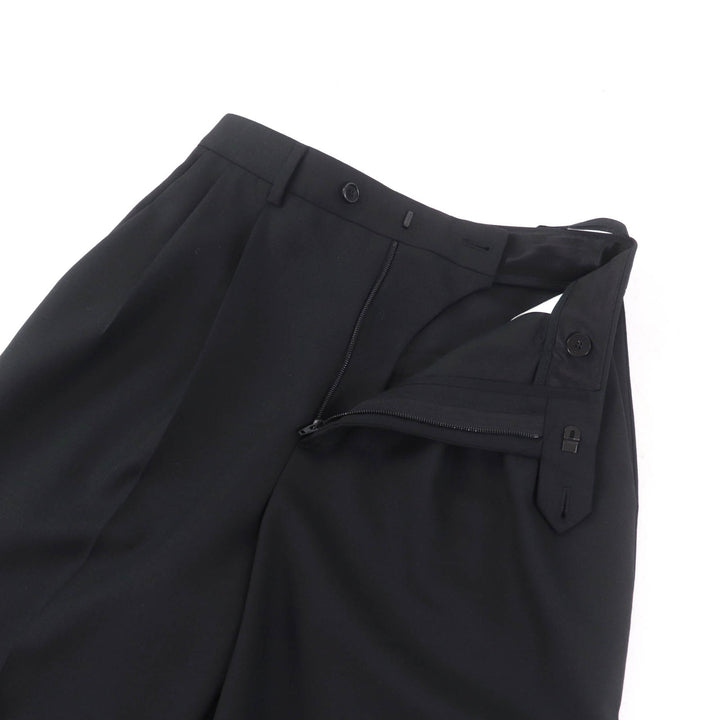 Excellent CELINE slacks Center press two-pleat wide pants black wool Women 34