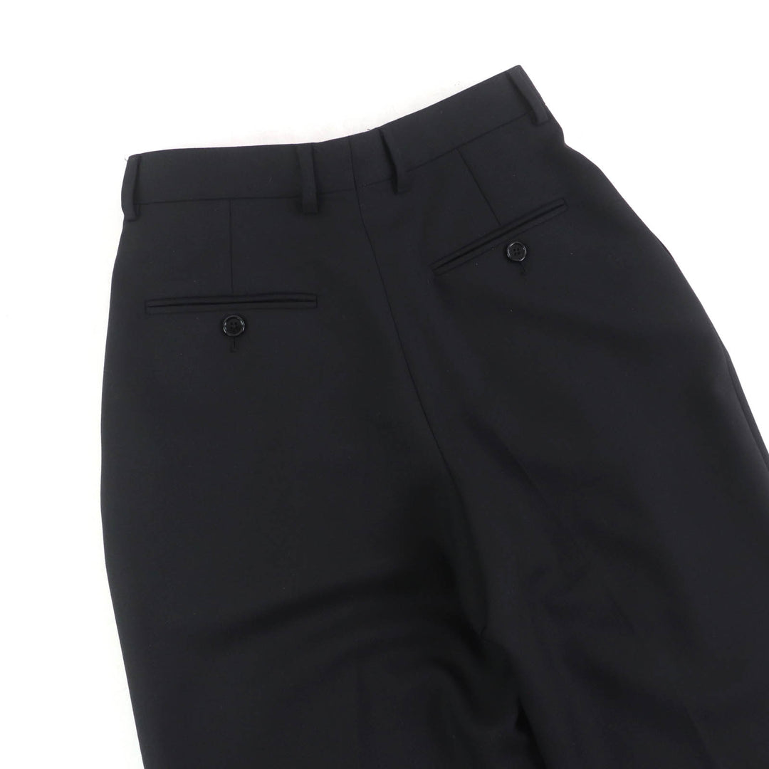 Excellent CELINE slacks Center press two-pleat wide pants black wool Women 34