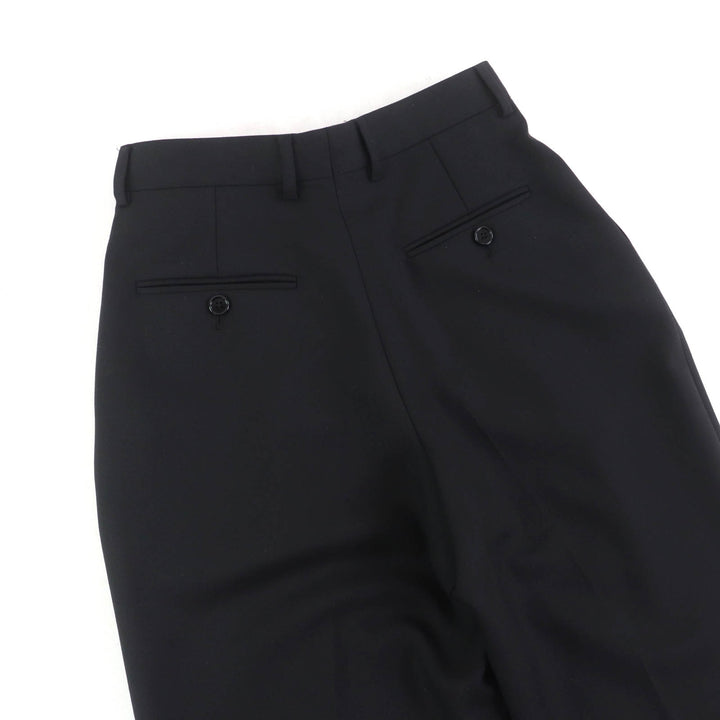 Excellent CELINE slacks Center press two-pleat wide pants black wool Women 34