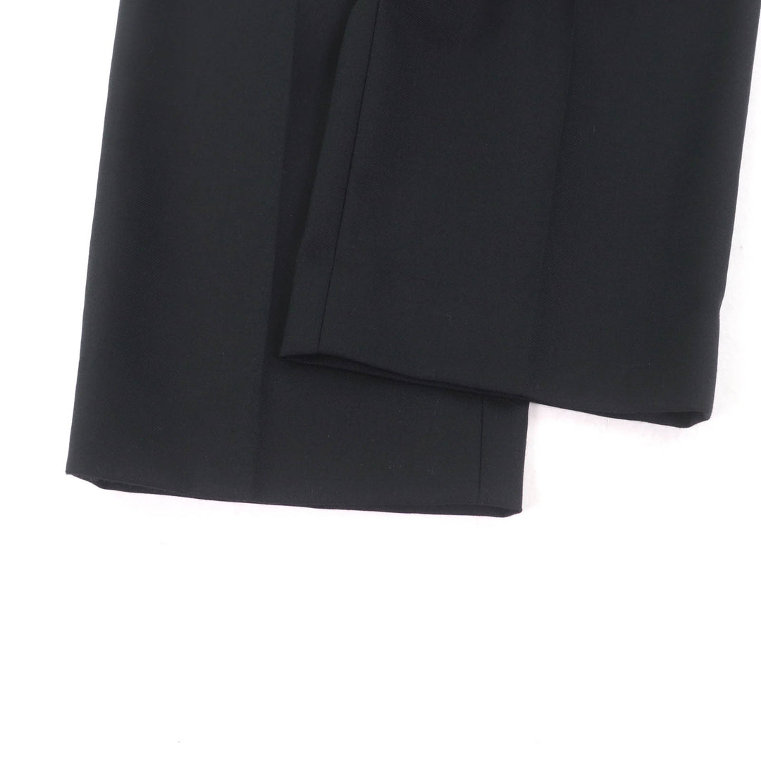 Excellent CELINE slacks Center press two-pleat wide pants black wool Women 34
