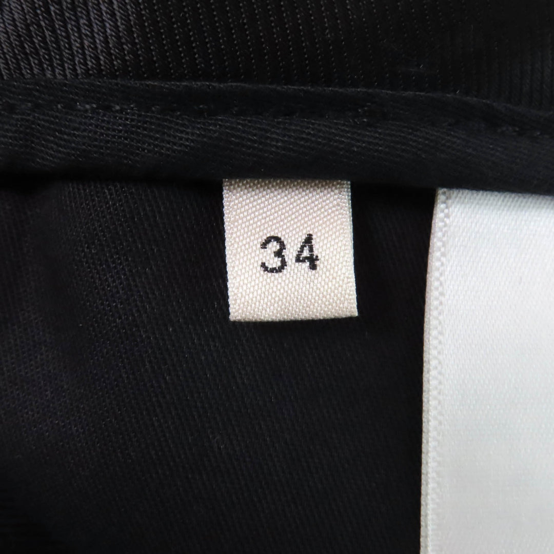Excellent CELINE slacks Center press two-pleat wide pants black wool Women 34