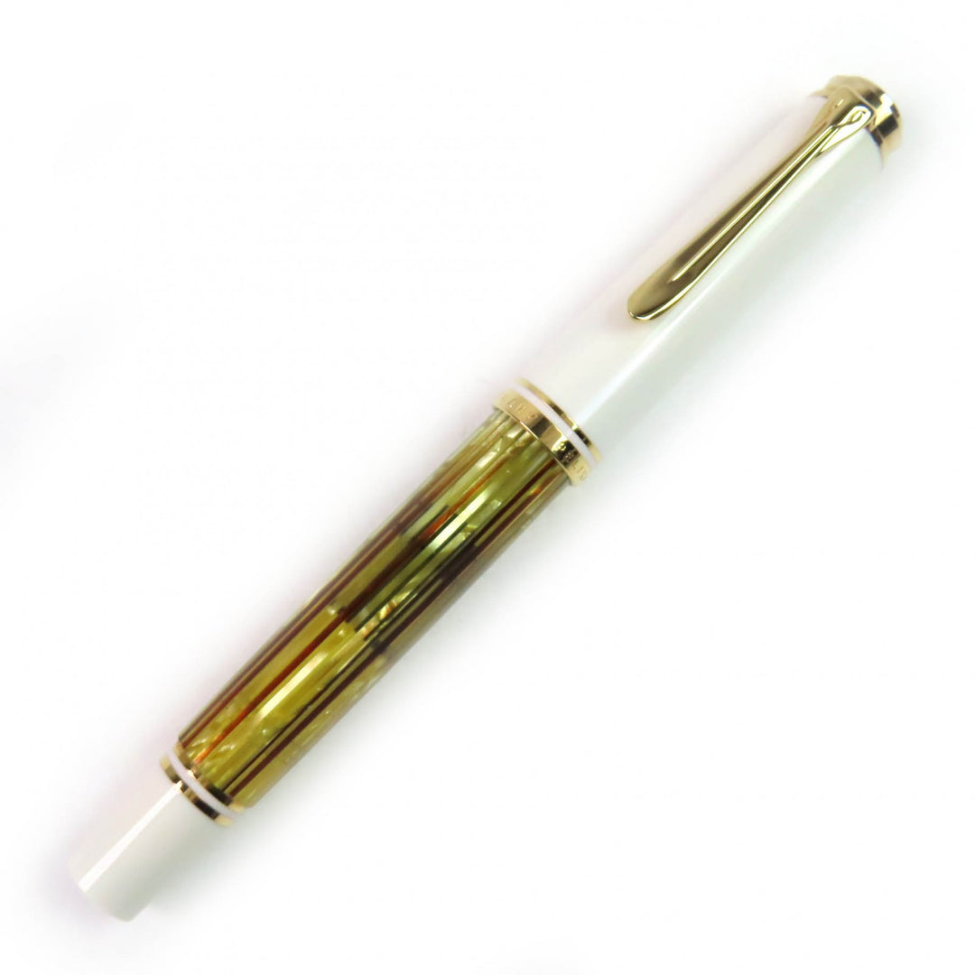 Excellent PERIKAN fountain pen Sovereign White tortoise 14K mens