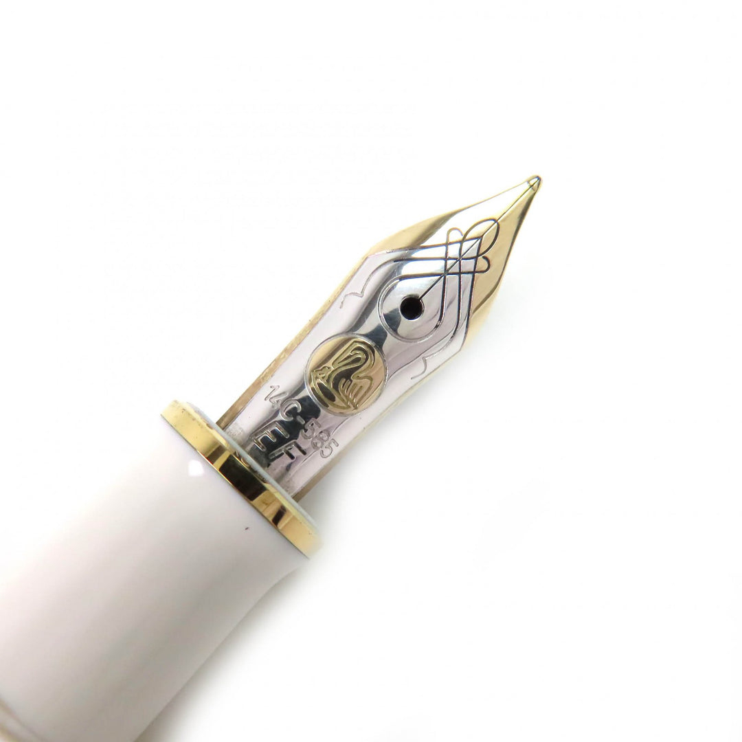 Excellent PERIKAN fountain pen Sovereign White tortoise 14K mens