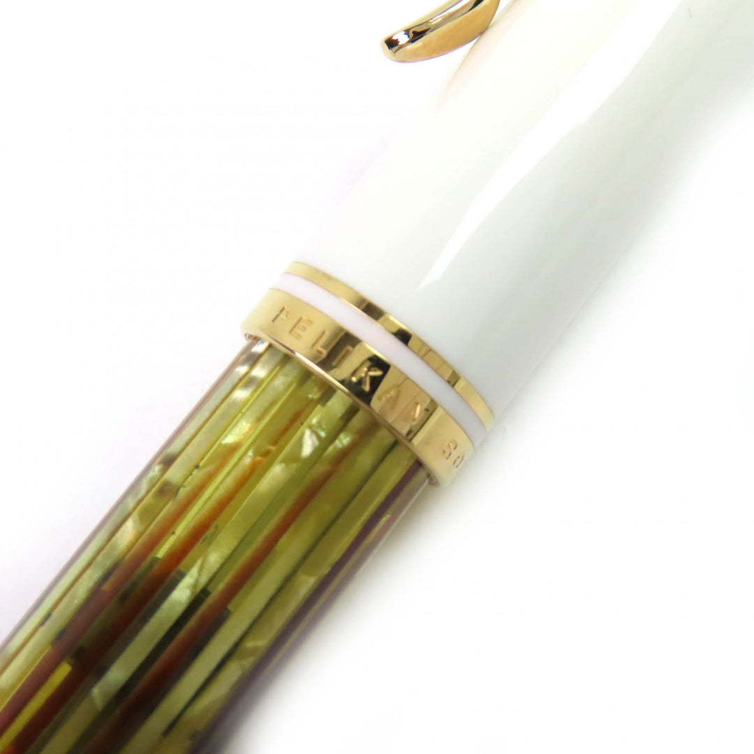 Excellent PERIKAN fountain pen Sovereign White tortoise 14K mens