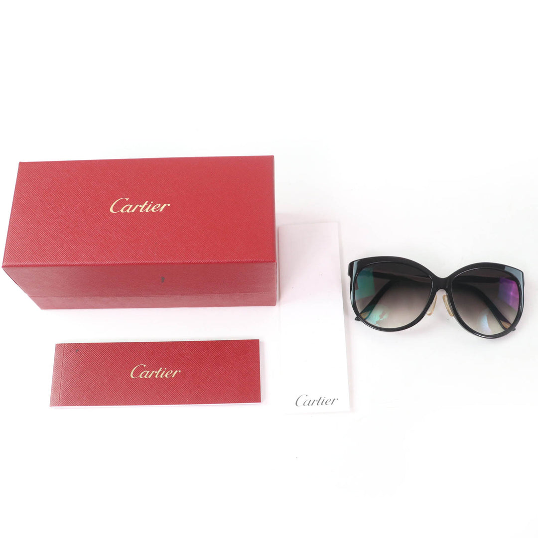 Excellent Cartier sunglasses Trinity Eyewear Black silver gold Women 6268522