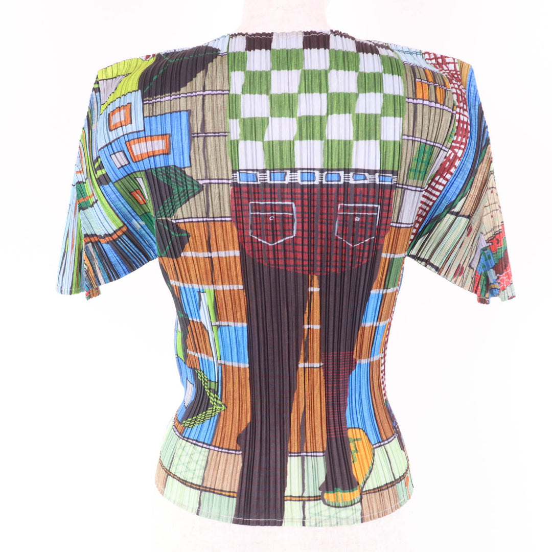 Excellent PLEATS PLEASE T-shirt short sleeves multicolor polyester Women 3
