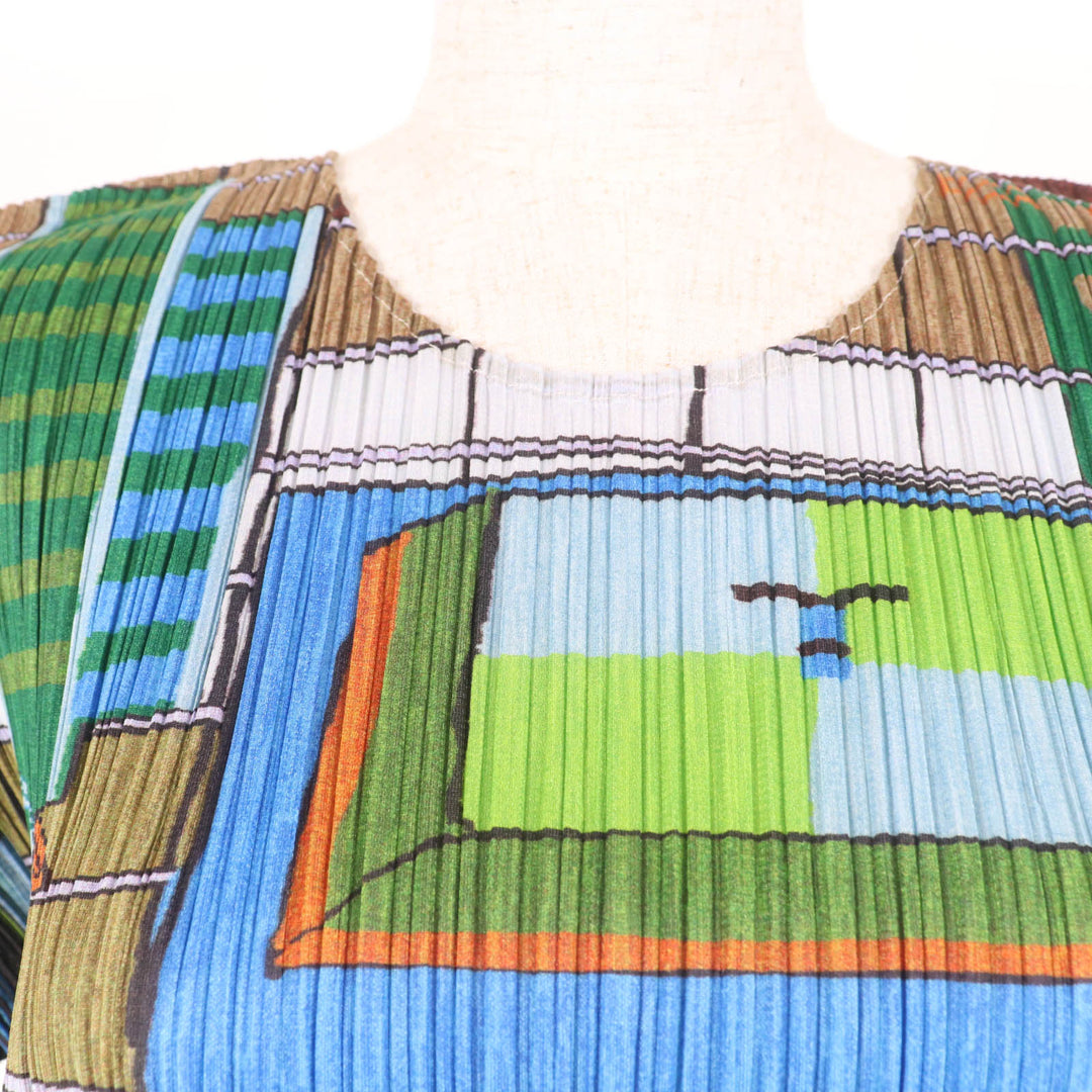 Excellent PLEATS PLEASE T-shirt short sleeves multicolor polyester Women 3