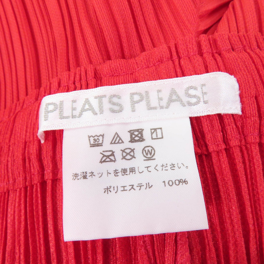 Excellent PLEATS PLEASE Wide pants Red polyester Women 2 PP03-JF423