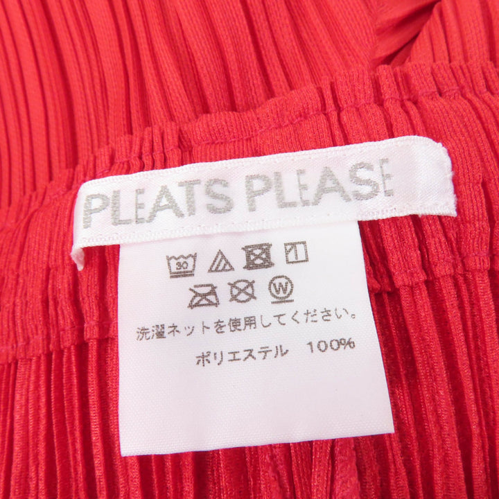 Excellent PLEATS PLEASE Wide pants Red polyester Women 2 PP03-JF423
