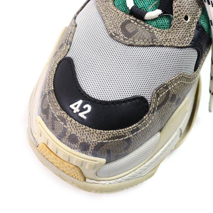 Great GUCCI×BALENCIAGA sneakers The Hacker Project Triple S beige green yellow mens