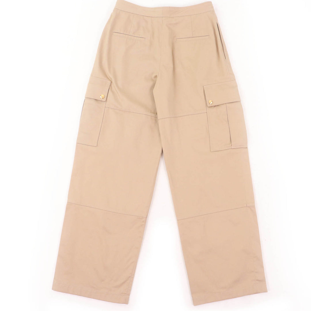 Excellent CELINE cargo pants Triomphe gold buttons, high waist Women 38 2P06A539W