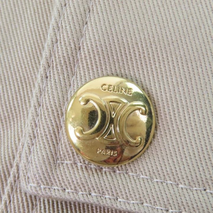 Excellent CELINE cargo pants Triomphe gold buttons, high waist Women38 2P06A539W