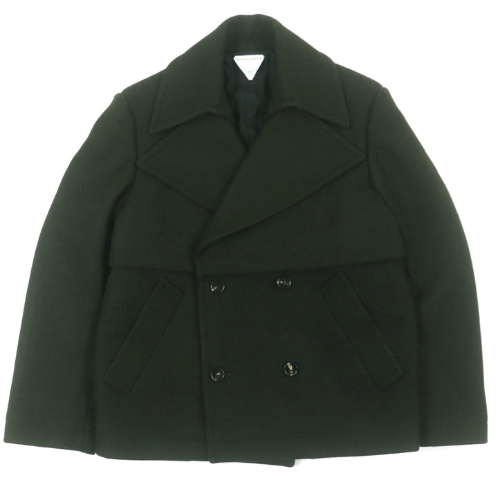 Excellent BOTTEGAVENETA pea coat Double breasted Dark green wool mens 46 756687