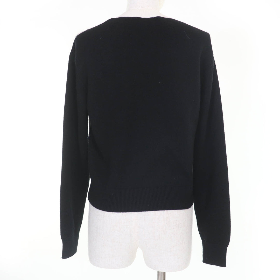 Great CHANEL knit COCO Mark long sleeves white cashmere Women 34 22C P72116K10346