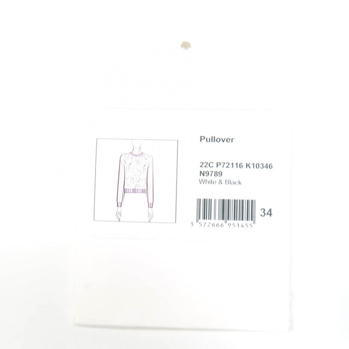 Great CHANEL knit COCO Mark long sleeves white cashmere Women 34 22C P72116K10346