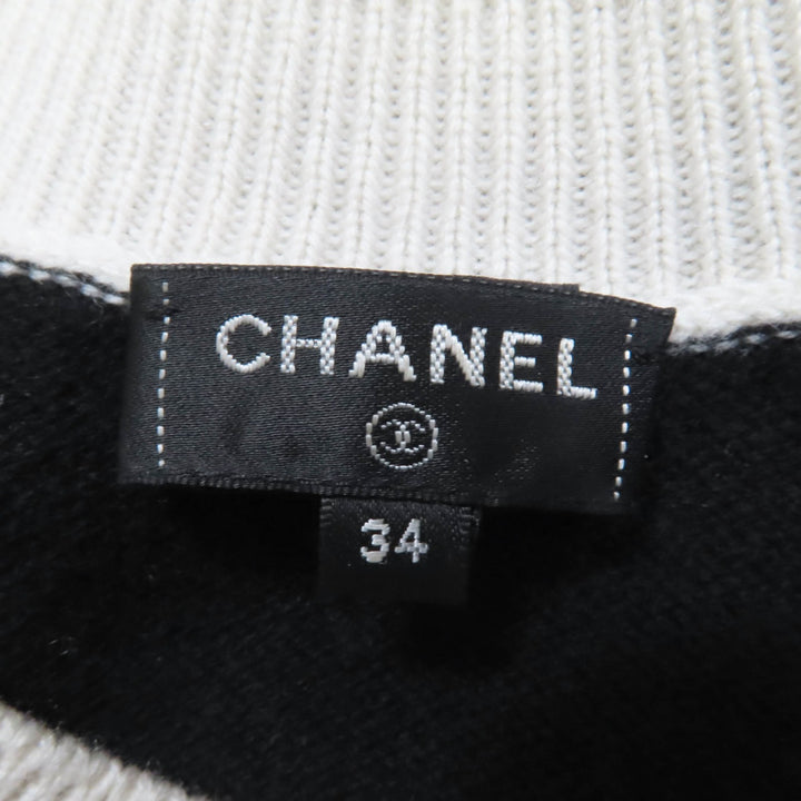 Great CHANEL knit COCO Mark long sleeves white cashmere Women 34 22C P72116K10346