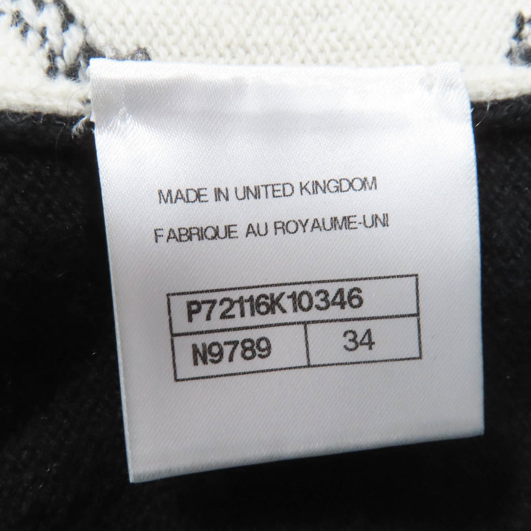 Great CHANEL knit COCO Mark long sleeves white cashmere Women 34 22C P72116K10346
