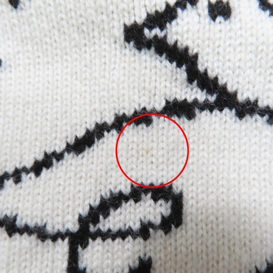 Great CHANEL knit COCO Mark long sleeves white cashmere Women 34 22C P72116K10346