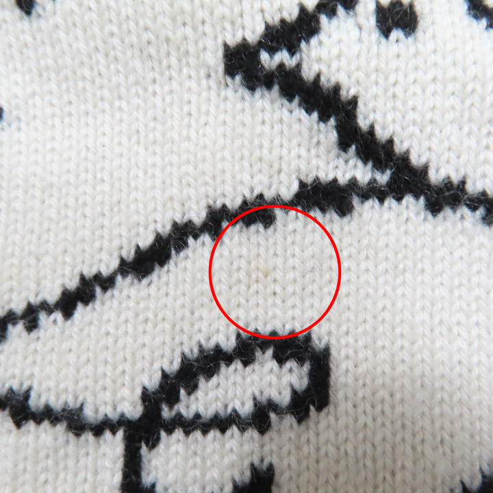 Great CHANEL knit COCO Mark long sleeves white cashmere Women 34 22C P72116K10346