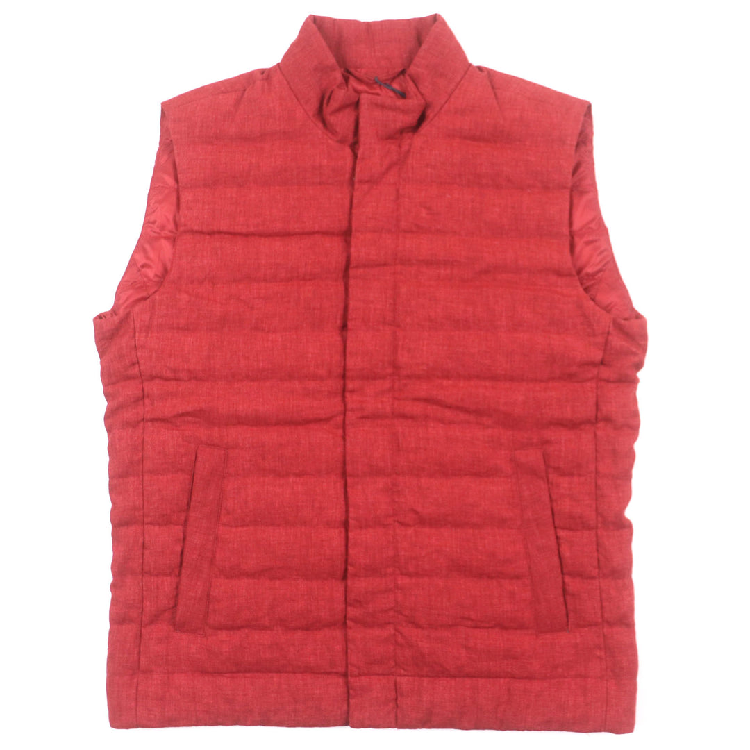 Pristine Herno Down vest Sleeveless gilet with logo Red linen mens 48 PI0547U