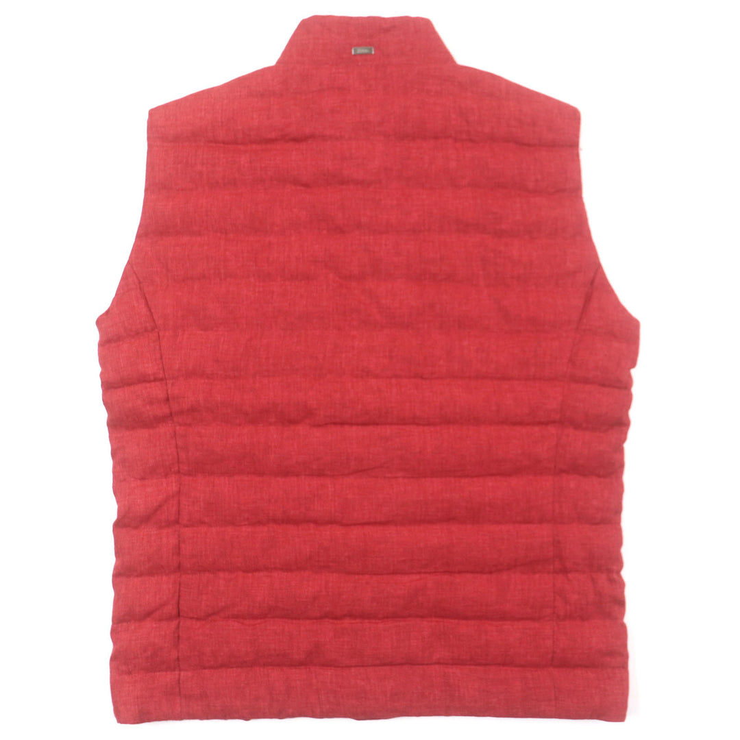 Pristine Herno Down vest Sleeveless gilet with logo Red linen mens 48 PI0547U