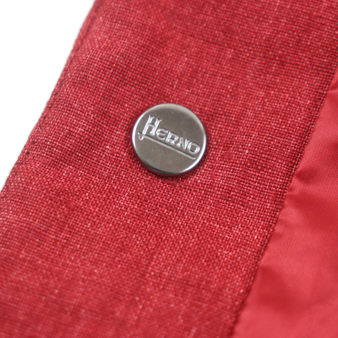 Pristine Herno Down vest Sleeveless gilet with logo Red linen mens 48 PI0547U