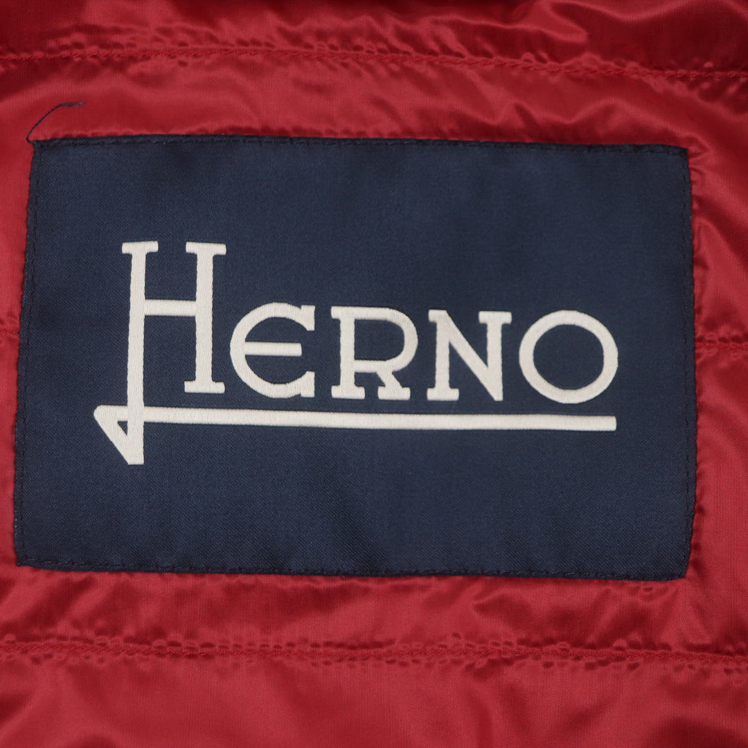 Pristine Herno Down vest Sleeveless gilet with logo Red linen mens 48 PI0547U
