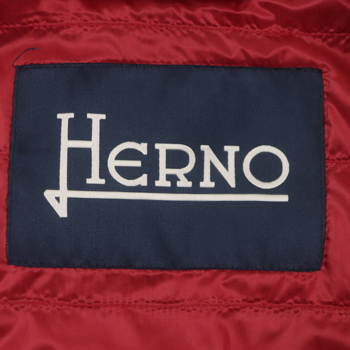 Pristine Herno Down vest Sleeveless gilet with logo Red linen mens 48 PI0547U
