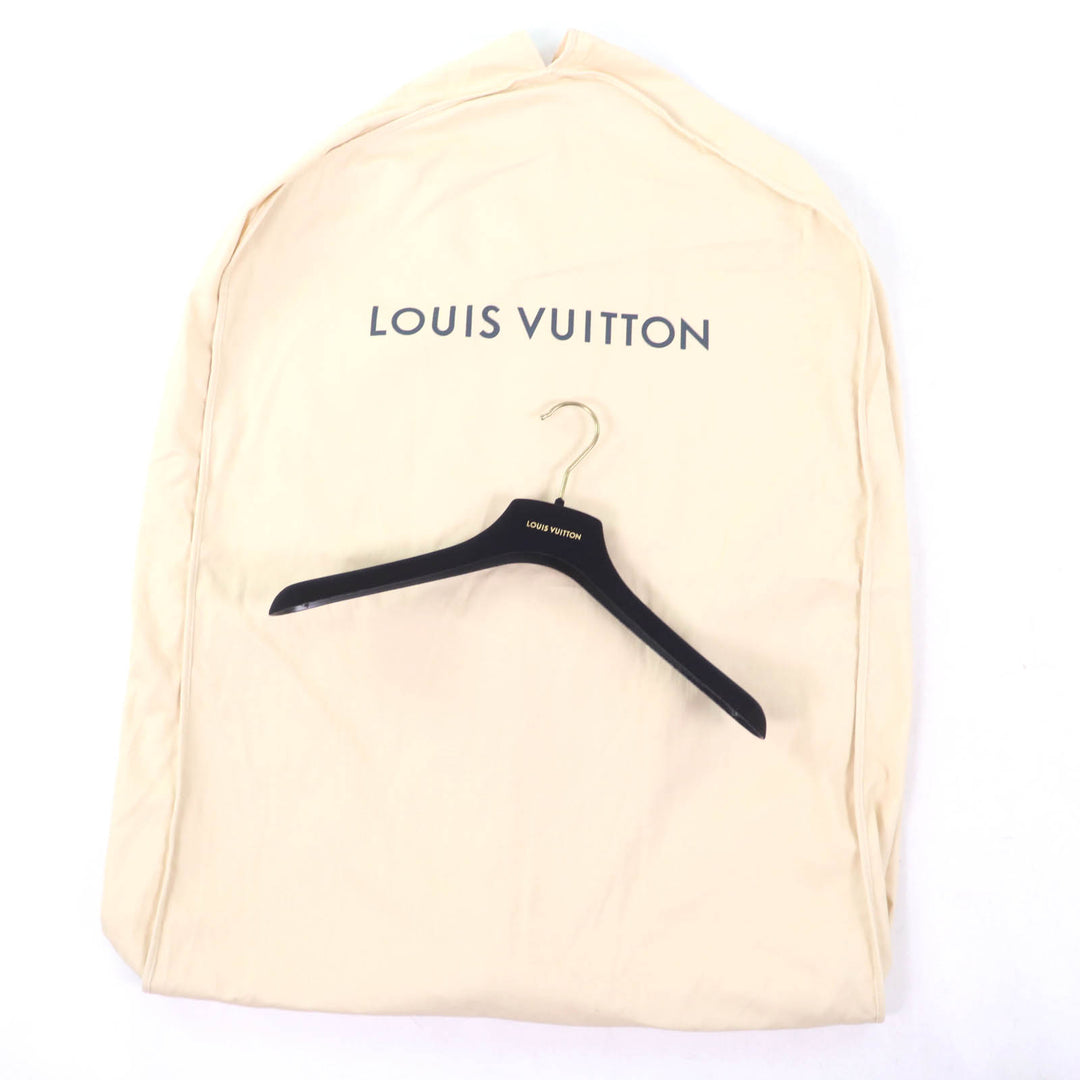 LOUIS VUITTON coat Monogram lining Belted No collar Long length wool Women 36