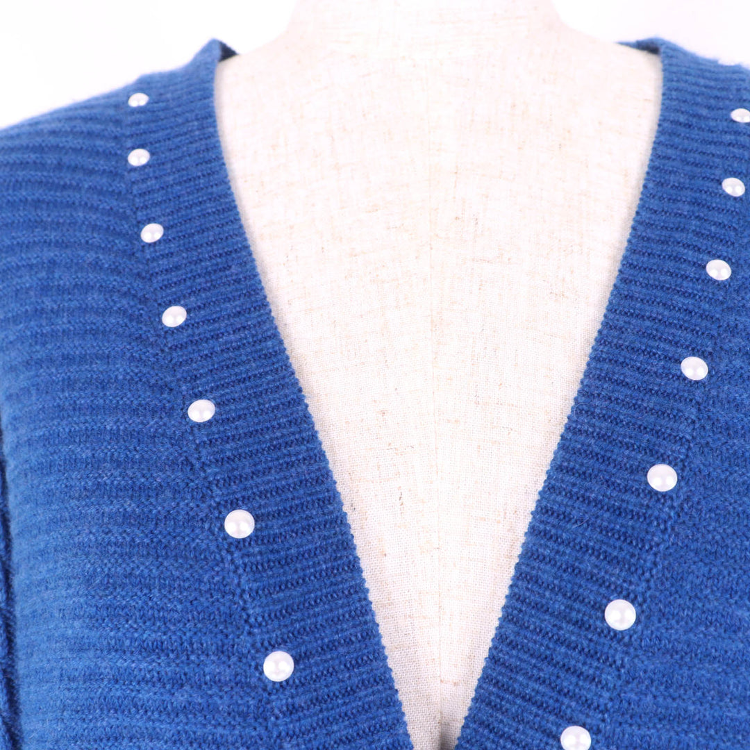 Excellent CHANEL cardigan blue cotton Women 38 P53610K06955