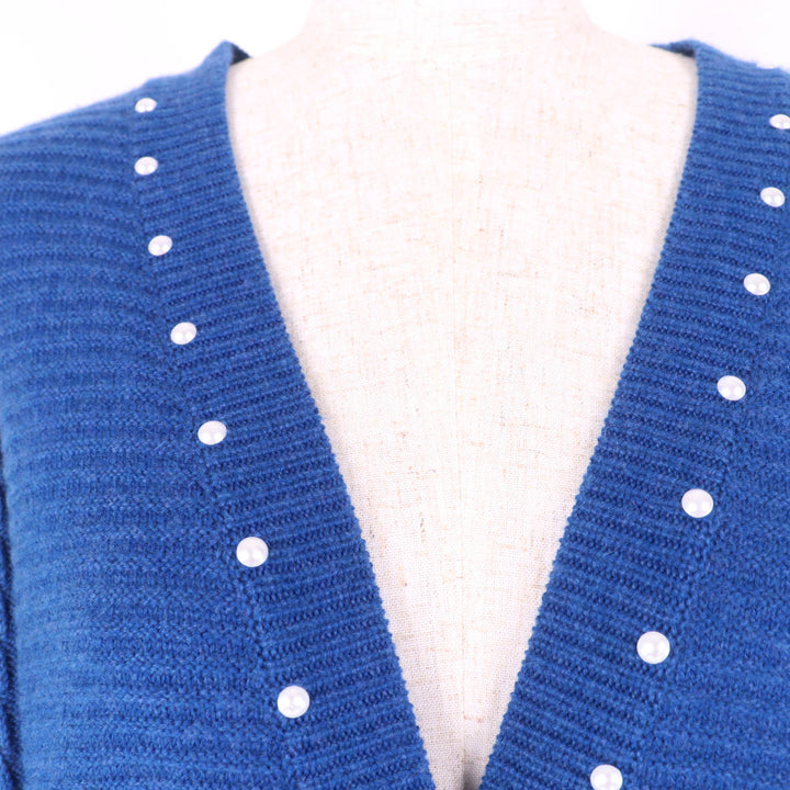 Excellent CHANEL cardigan blue cotton Women 38 P53610K06955