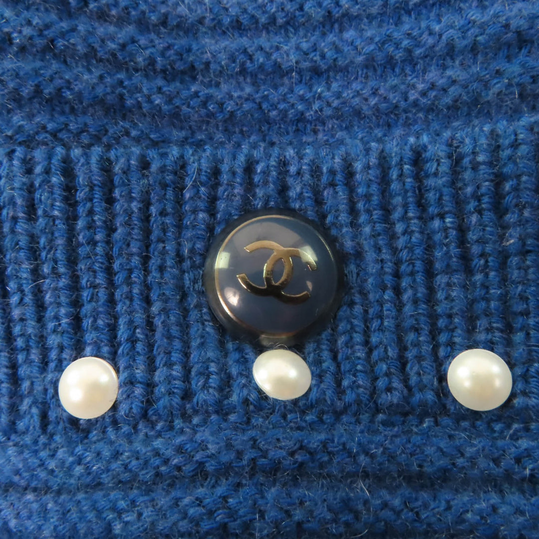 Excellent CHANEL cardigan blue cotton Women 38 P53610K06955