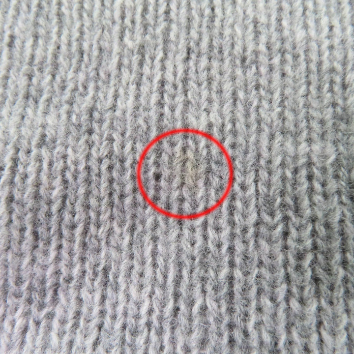Great PRADA knit Logo design long sleeve gray Virgin wool Women 38 P24M2H