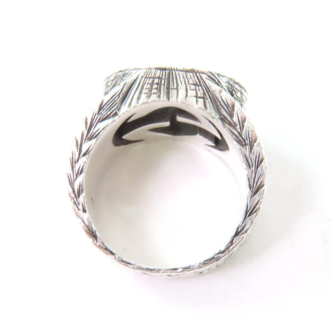 Great GUCCI Ring Interlocking G Arabesque Silver AG925 Women 9 455302