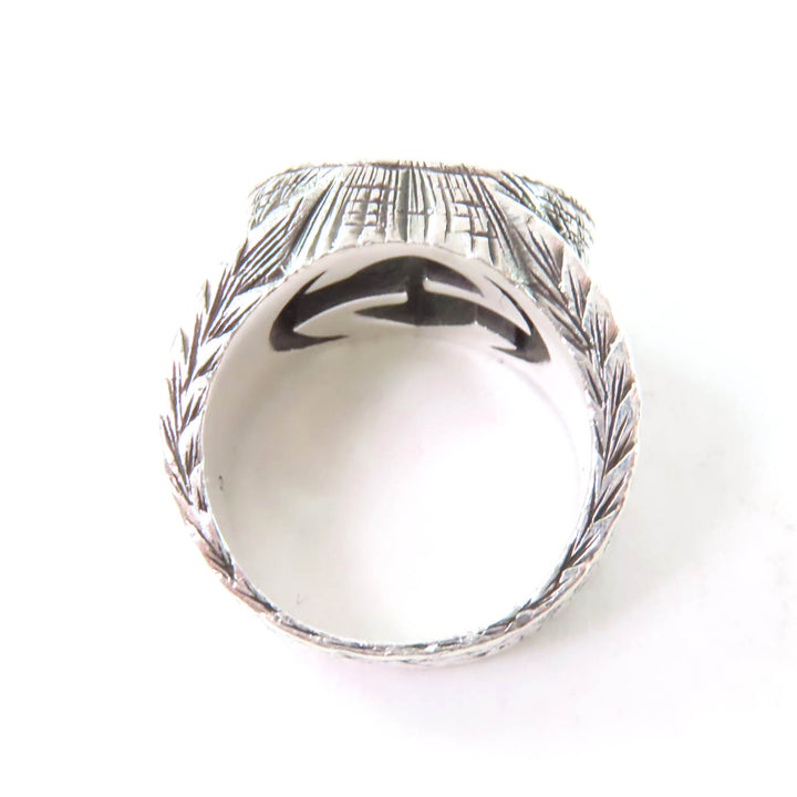 Great GUCCI Ring Interlocking G Arabesque Silver AG925 Women 9 455302
