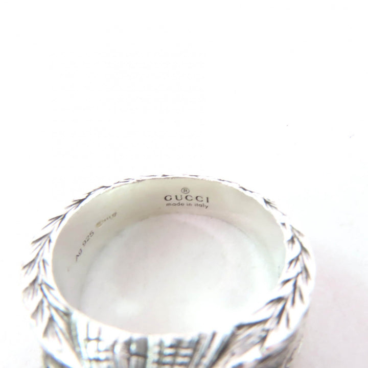 Great GUCCI Ring Interlocking G Arabesque Silver AG925 Women 9 455302