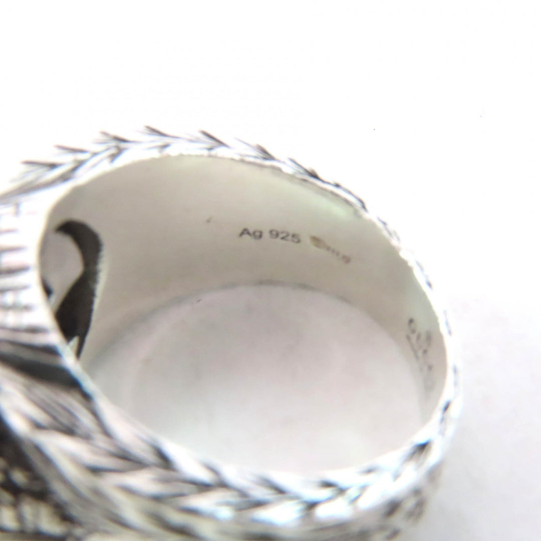 Great GUCCI Ring Interlocking G Arabesque Silver AG925 Women 9 455302