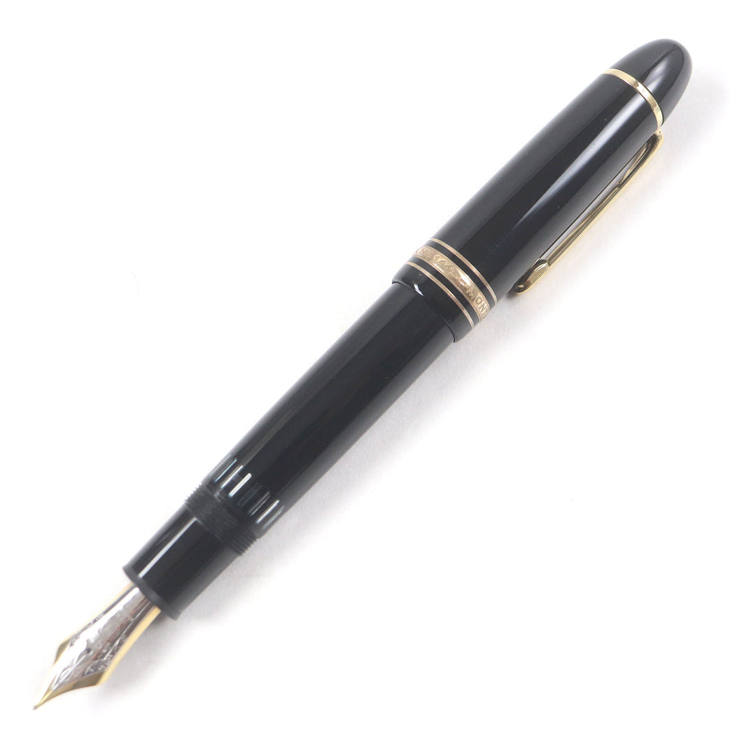 Great MONTBLANC fountain pen Meisterstuck 149 Cap type Black gold 18K mens