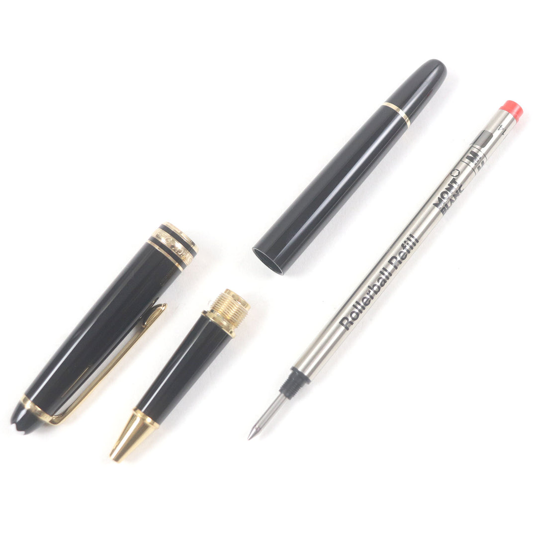 Excellent MONTBLANC Ballpoint pen Meisterstck Classic Cap type Black gold mens